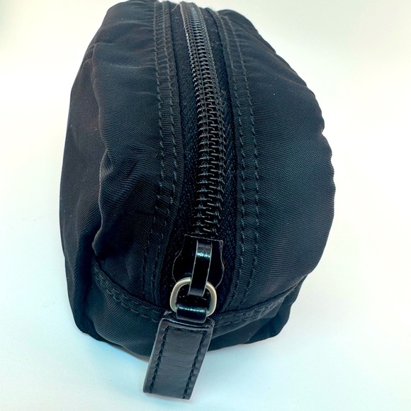PRADA Black Nylon Pouch Tessuto Triangle Logo Makeup Cosmetic Pouch AUTHENTIC - Picture 2 of 9